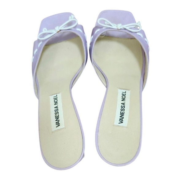 Vanessa Noel leather Block Heel Slides/Mules Size EU 37.5/US 7 - Picture 7 of 11